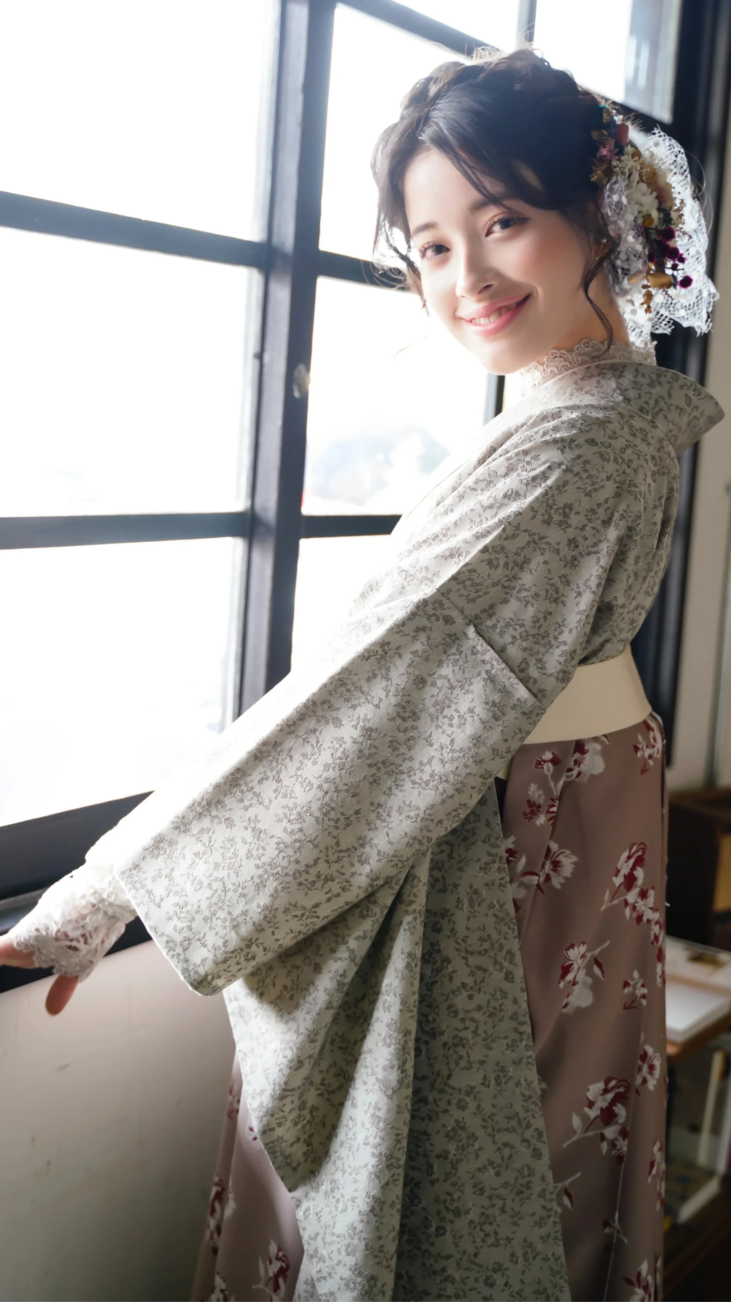 卒業袴 フルセットレンタル アンティーク44-RM50